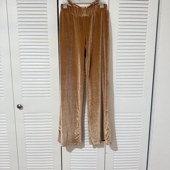 Jaded London Pants - Jaded London Tan Velvet Trousers